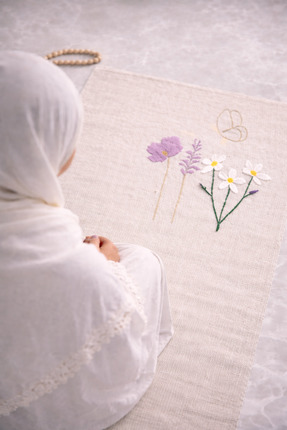 Perdeplus Minimal Işlemeli Keten Seccade Namazlık - Çeyizlik Hediyelik Çanta ...