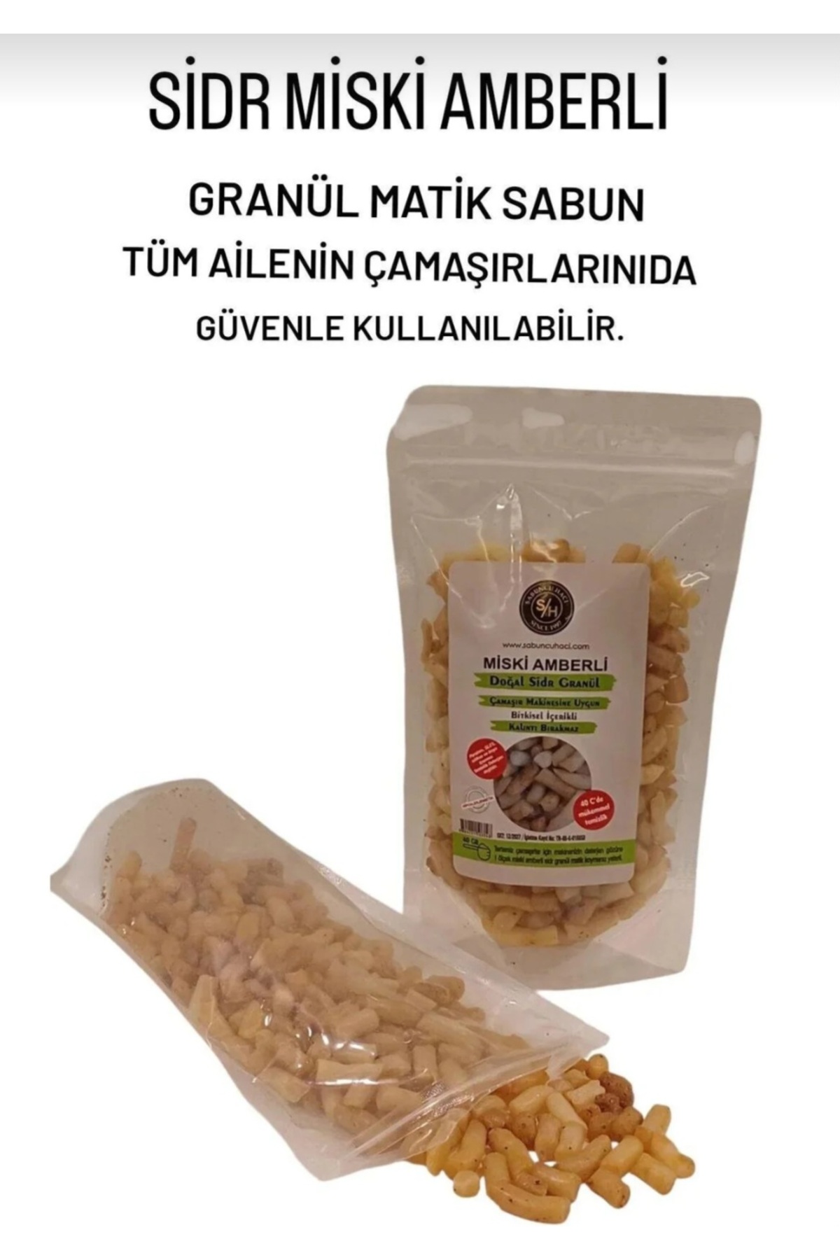 Sabuncu Hacı Tüm ailenin & bebek çamaşırlarınıda ev temizliğne miski amberli sidr sidir granül matik sabun 250 gr fotoğrafı 2 (önizleme)