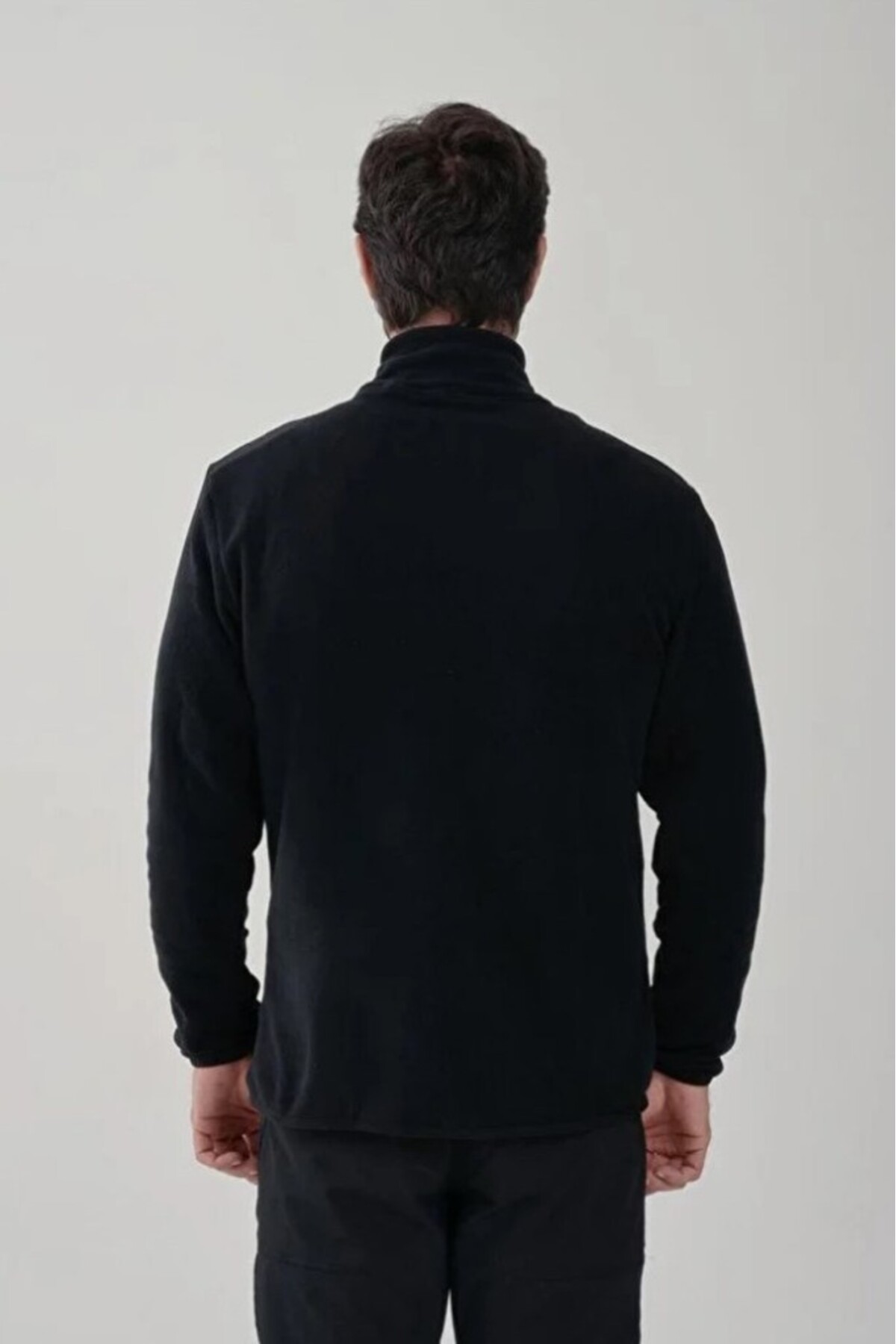 کت 2312003 مردانه پشمی زیپ کامل مشکی — مشکی — تصویر 4 از 5
