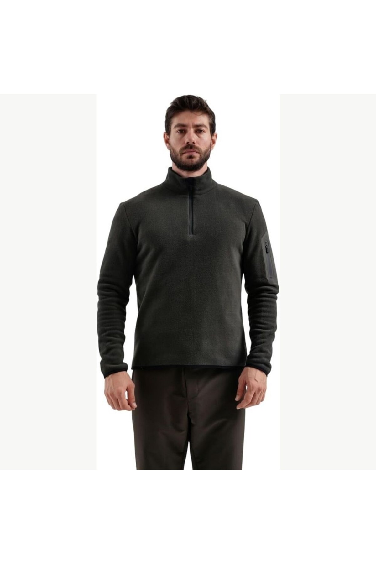 کاپشن پشمی نیم زیپ مردانه ۲۳۱۲۰۰۲ - خاکی — خاکی TYC00644753838