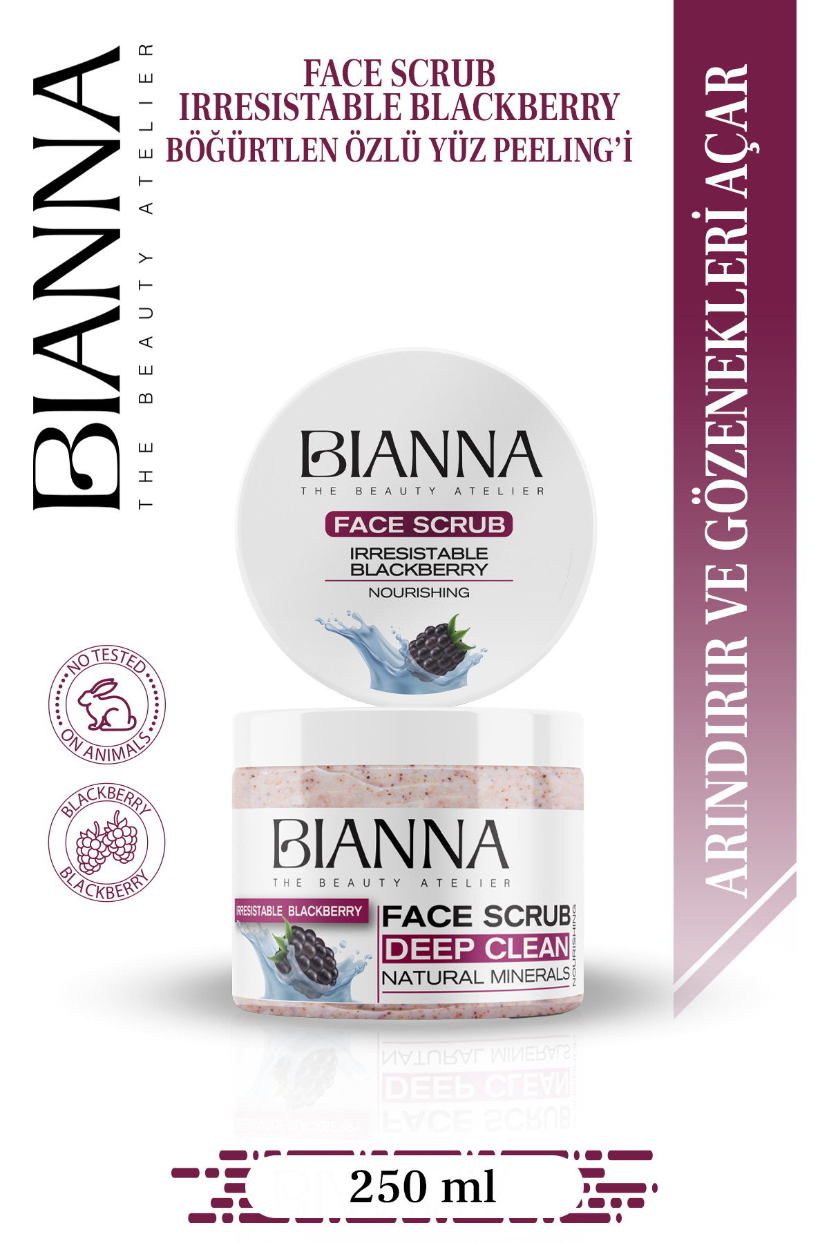 Bianna Böğürtlenli Yüz Peelingi | Besleyici & Arındırıcı & Yatıştırıcı - 250ml — BSAYP2500