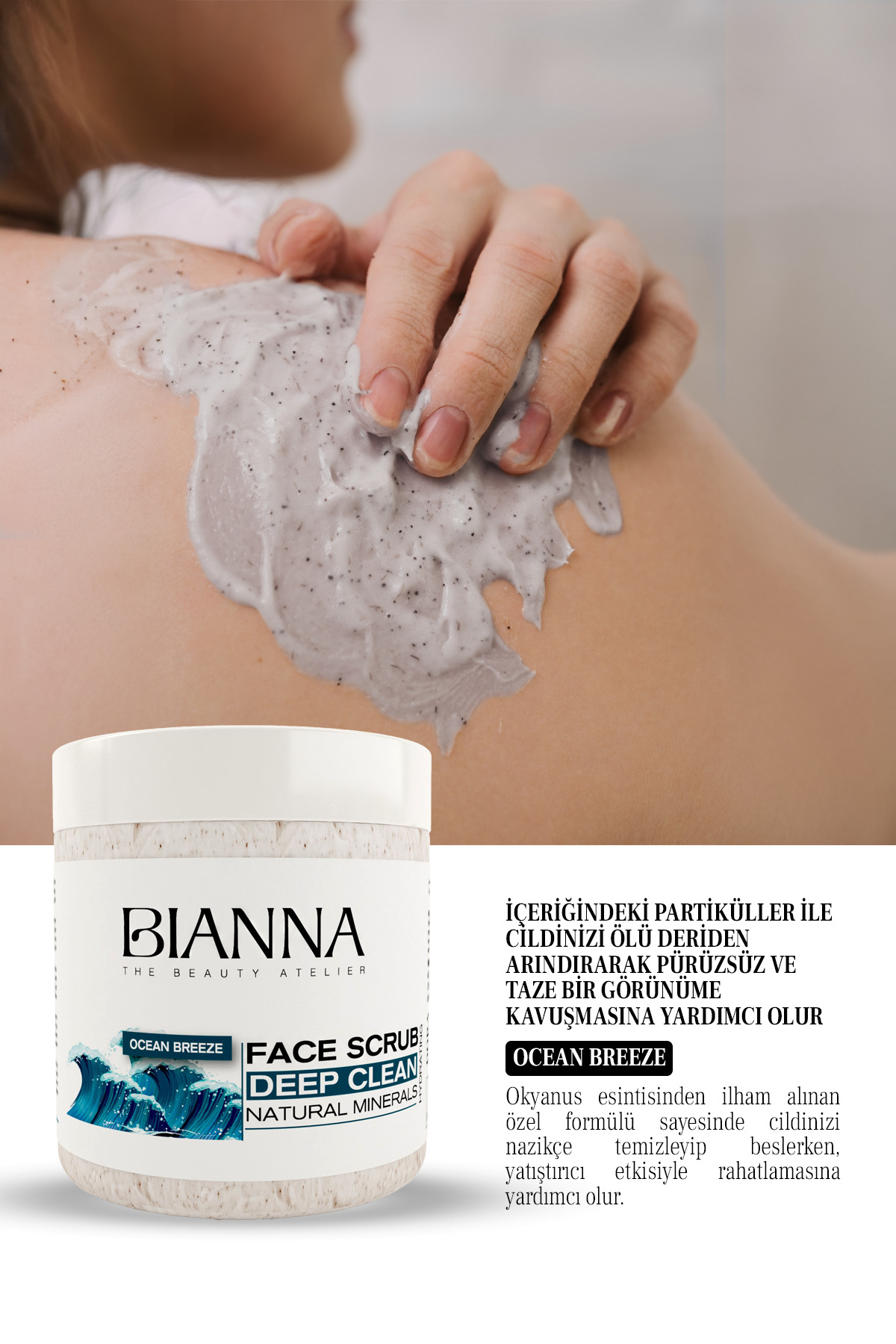 Okyanus Esintisi Yüz Peelingi Nemlendirici & Ferahlatıcı & Yatıştırıcı - 500ml — BOAYP5000 — تصویر 3 از 4