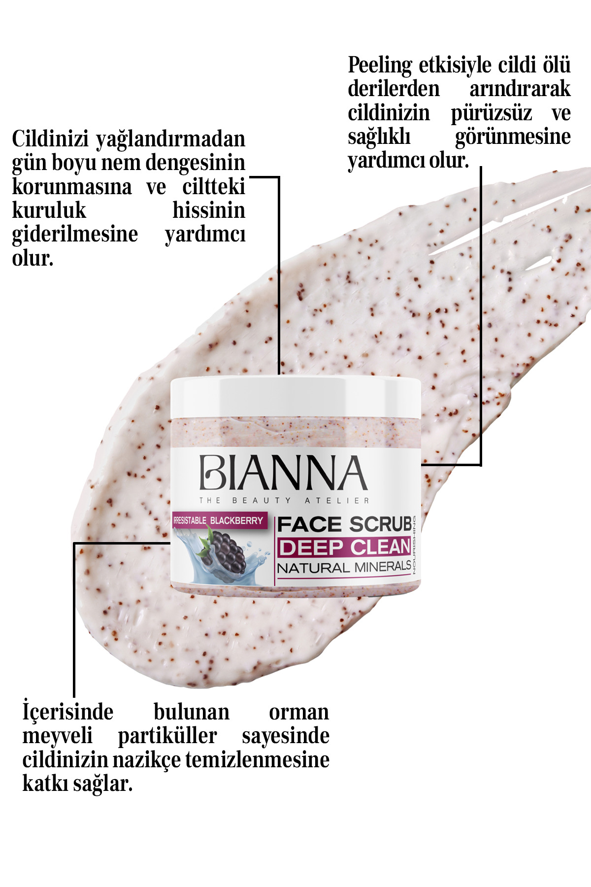 Böğürtlenli Yüz Peelingi | Besleyici & Arındırıcı & Yatıştırıcı - 250ml — BSAYP2500 — تصویر 2 از 4