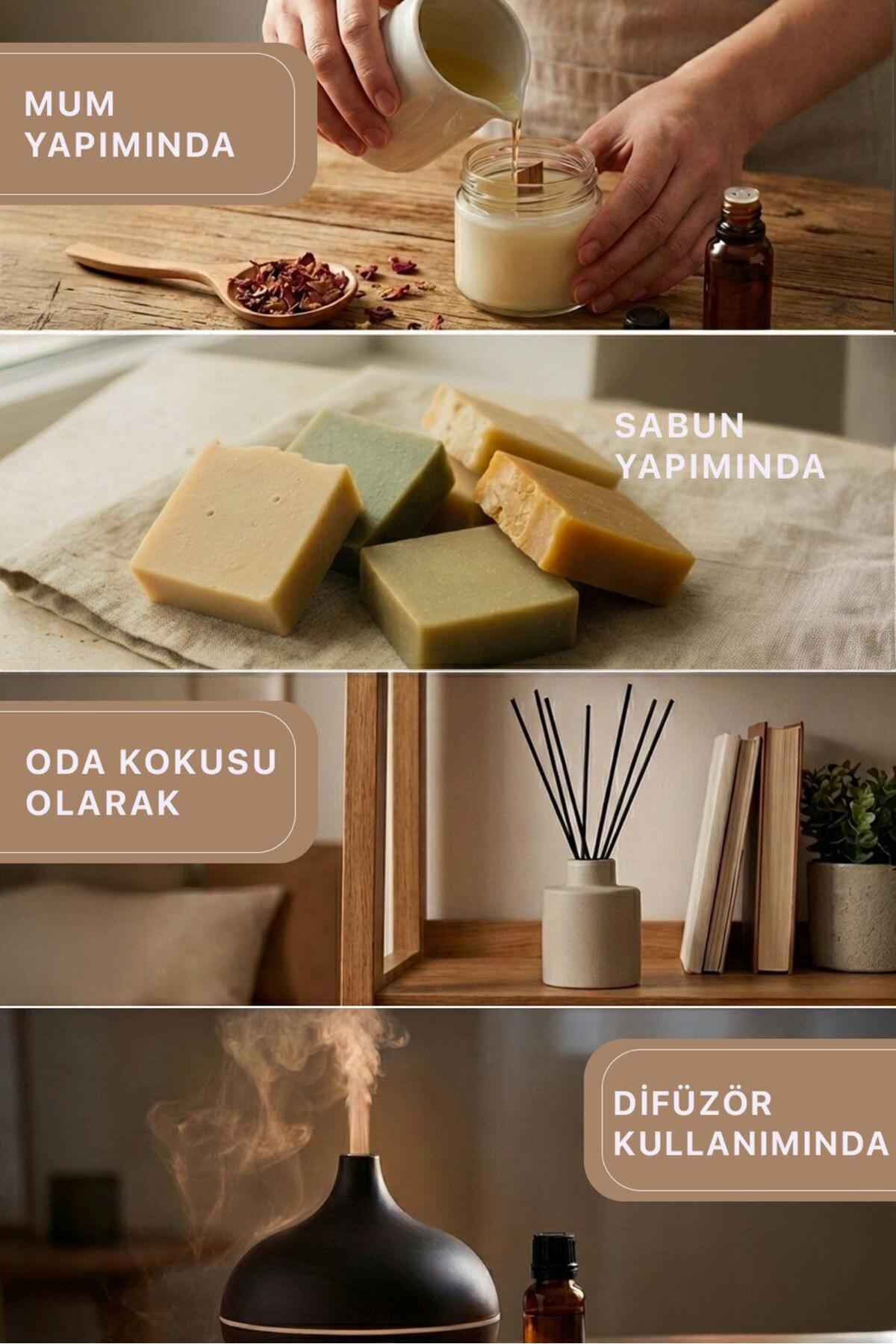 liatris LAVANTA-BEYAZ SABUN-PAPATYA-BEBEK PUDRASI-NANE esansiyel uçucu yağ 5*10 ml fotoğrafı 4 (önizleme)
