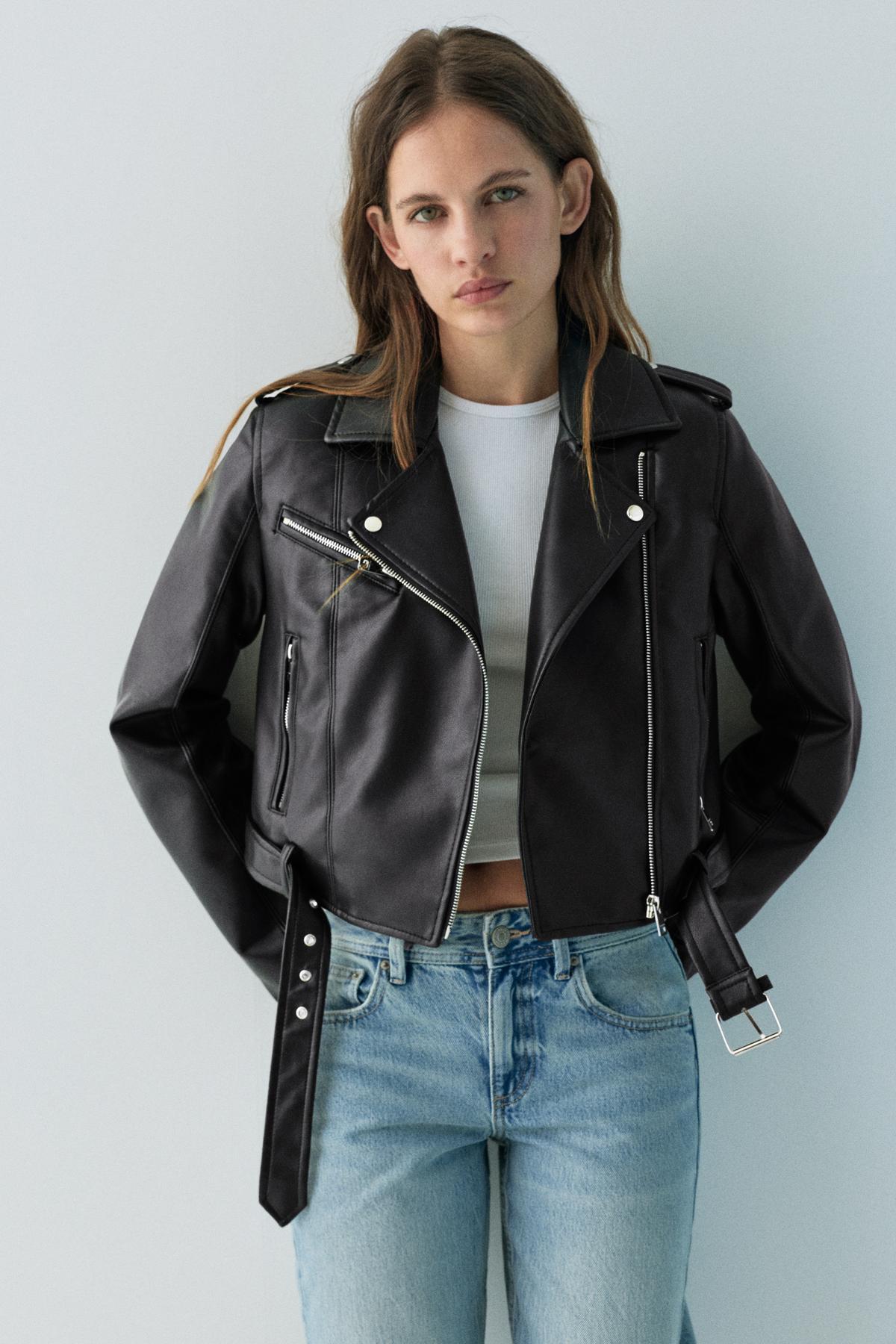 Pull & Bear  Suni deri biker ceket - Görsel 2