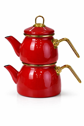 PR HOME Red Mini Model Emaye Çaydanlık