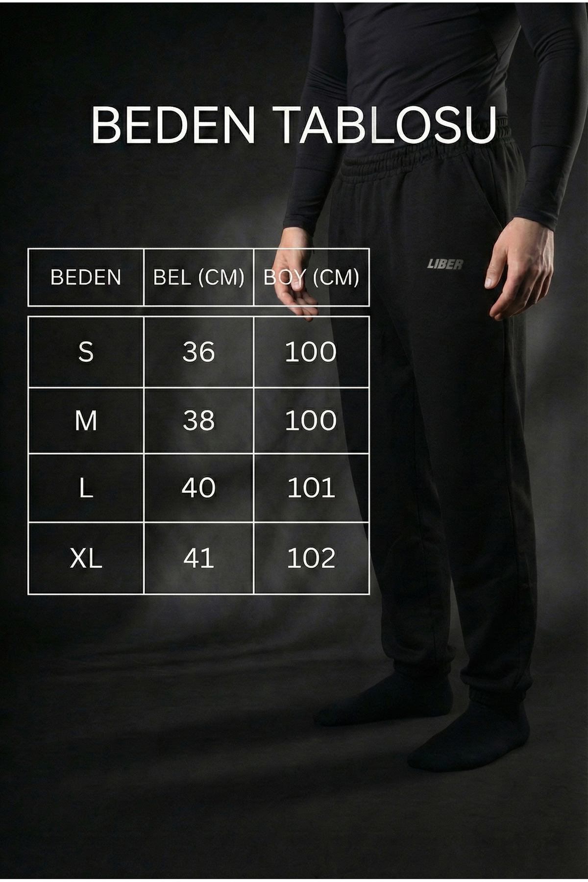 Liber  Fire - Erkek Siyah Baskılı Eşofman Altı Rahat Kesim Cepli Jogger - Görsel 5