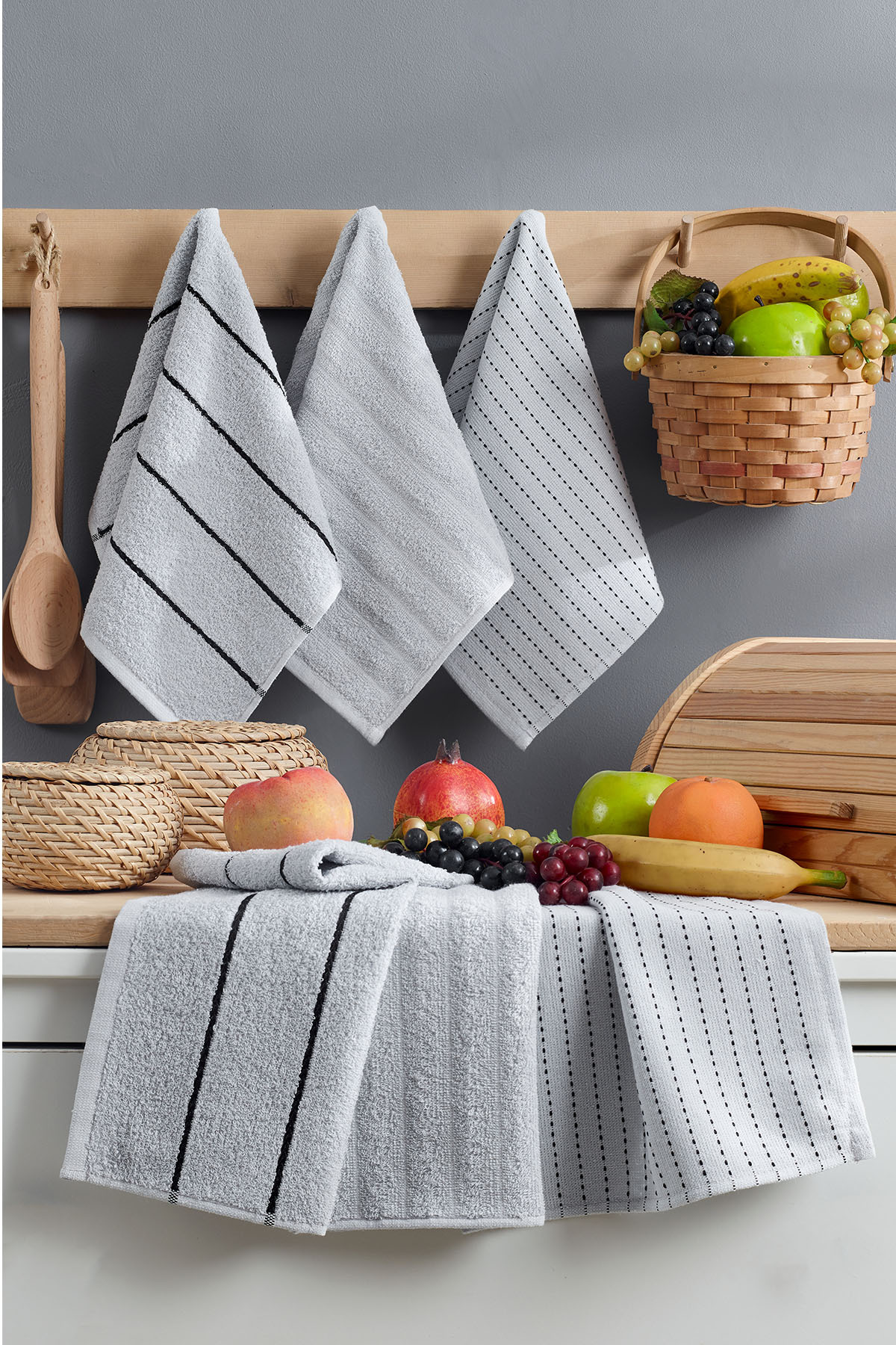 Sophia Kitchen Towel 6pcs (45x30cm) Gray