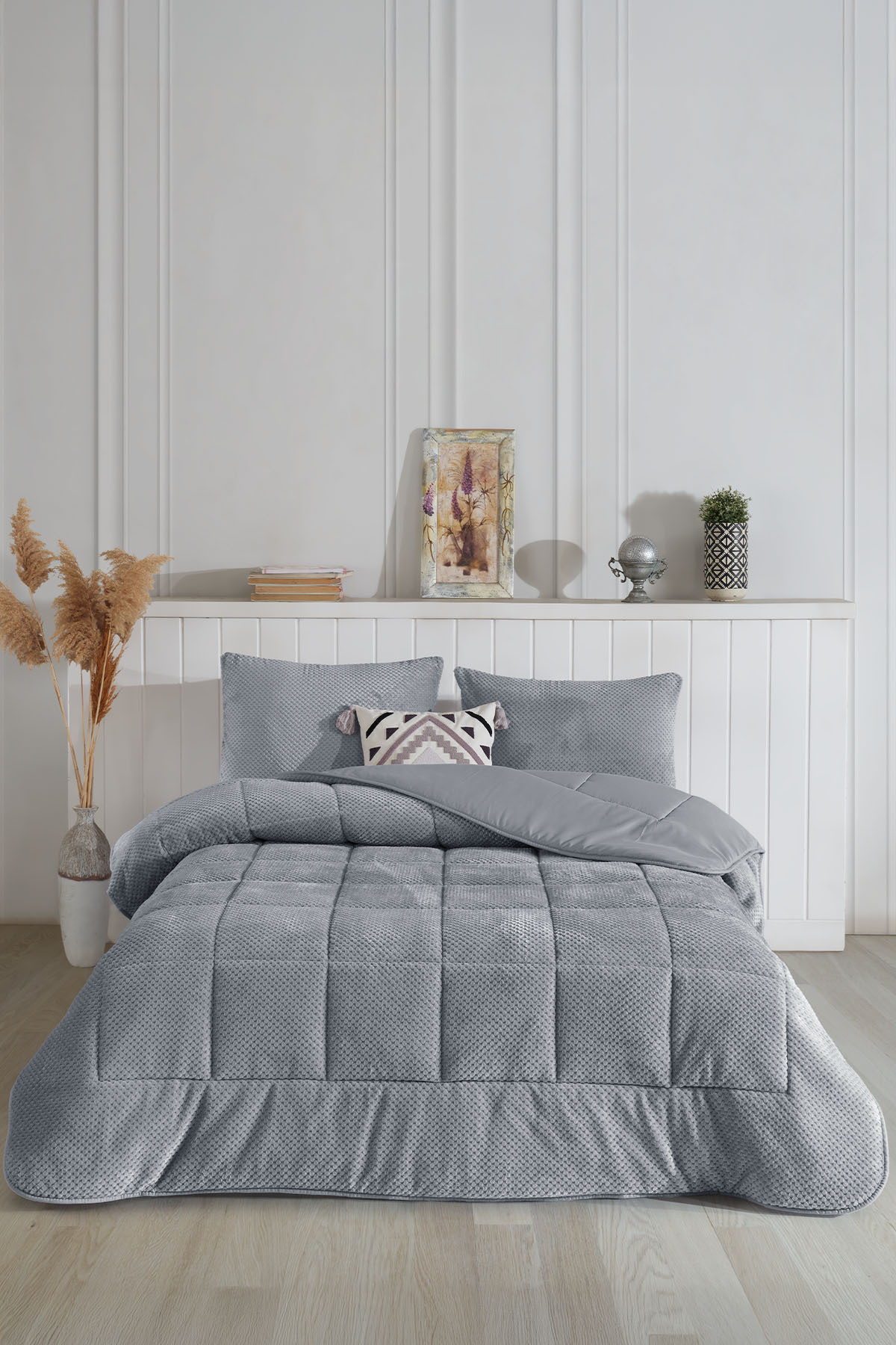 Luis Comfort Set Uyku Seti Çift Kişilik (195x215 cm) Gri