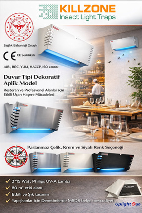 Killzone upLight Duo Sinek Tutucu EFK Cihazı - Krem Rengi | Restoran, Bar, Lo...