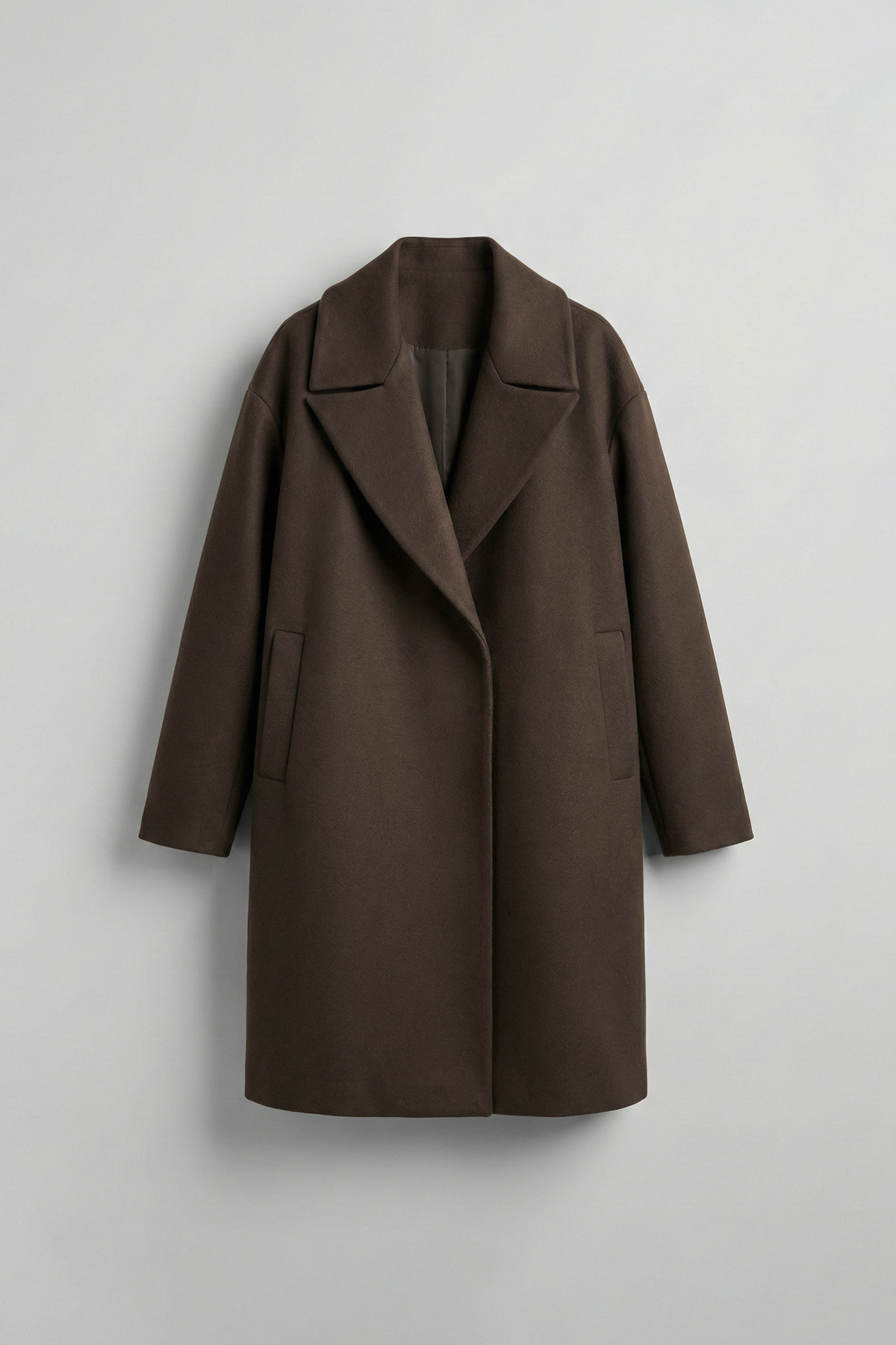 ablukaonline  Oversize Rahat Kesim Uzun Erkek Kaşe Kaban Palto Kahve