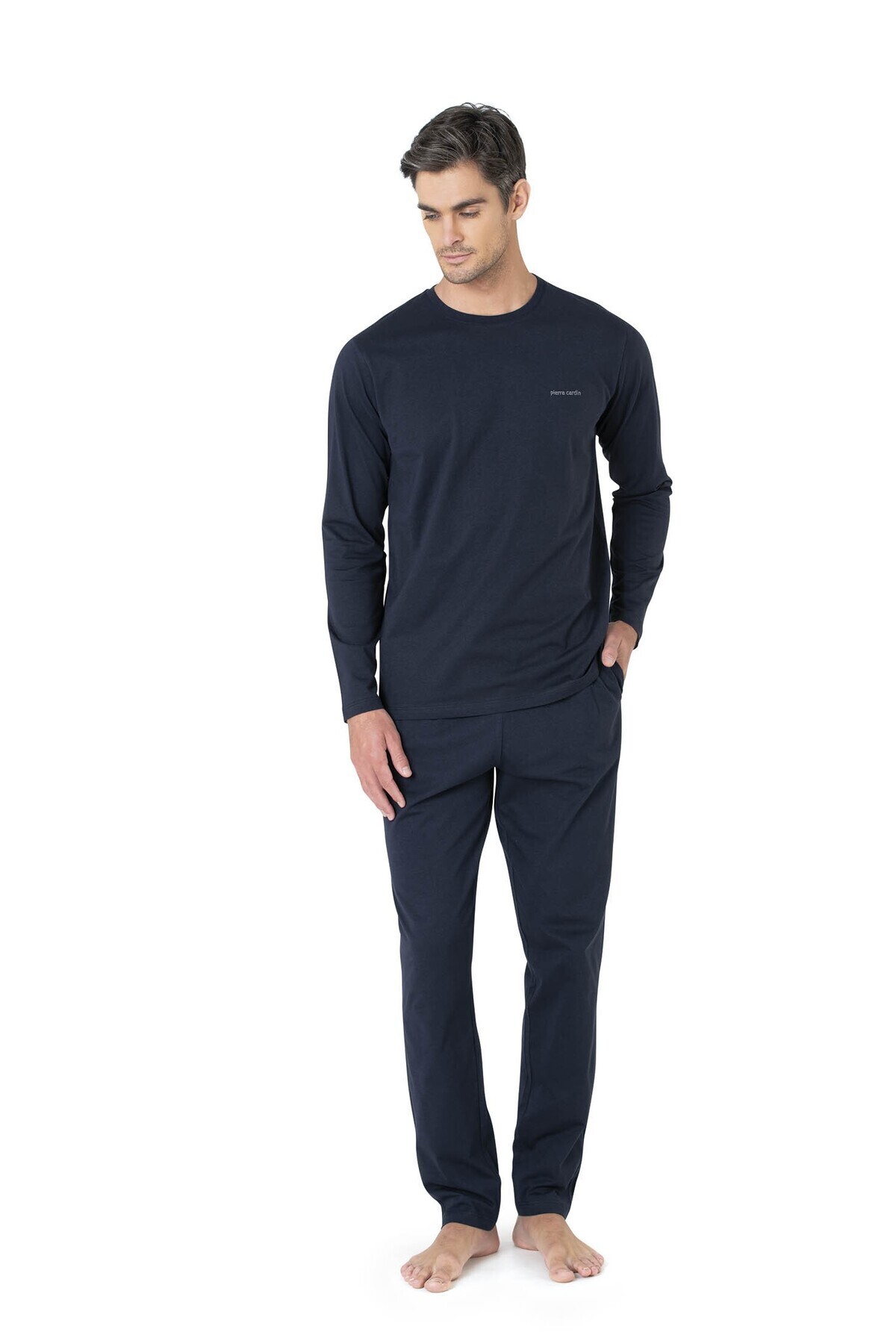ست پیژامه و لباس خواب مردانه راسته فاق نرمال آستین بلند | پیر کاردین Pierre Cardin PC.5640.SET - تصویر 3