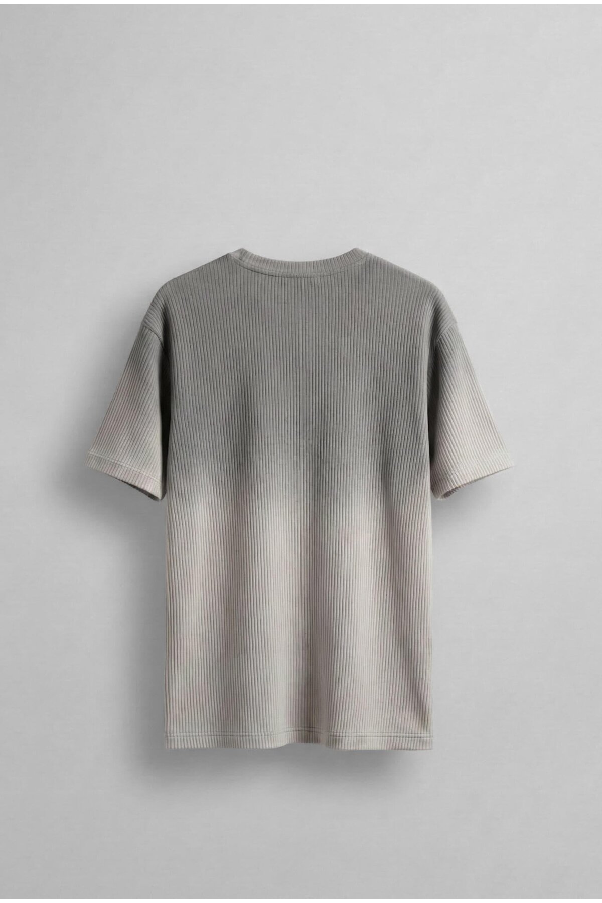 ablukaonline Erkek Fitilli Yıkamalı Renk Geçişli Oversize T-Shirt