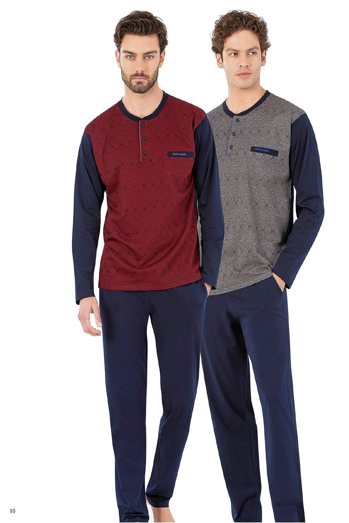 ست پیژامه و لباس خواب مردانه راسته فاق نرمال آستین بلند | پیر کاردین Pierre Cardin PCEP6059 - تصویر 3