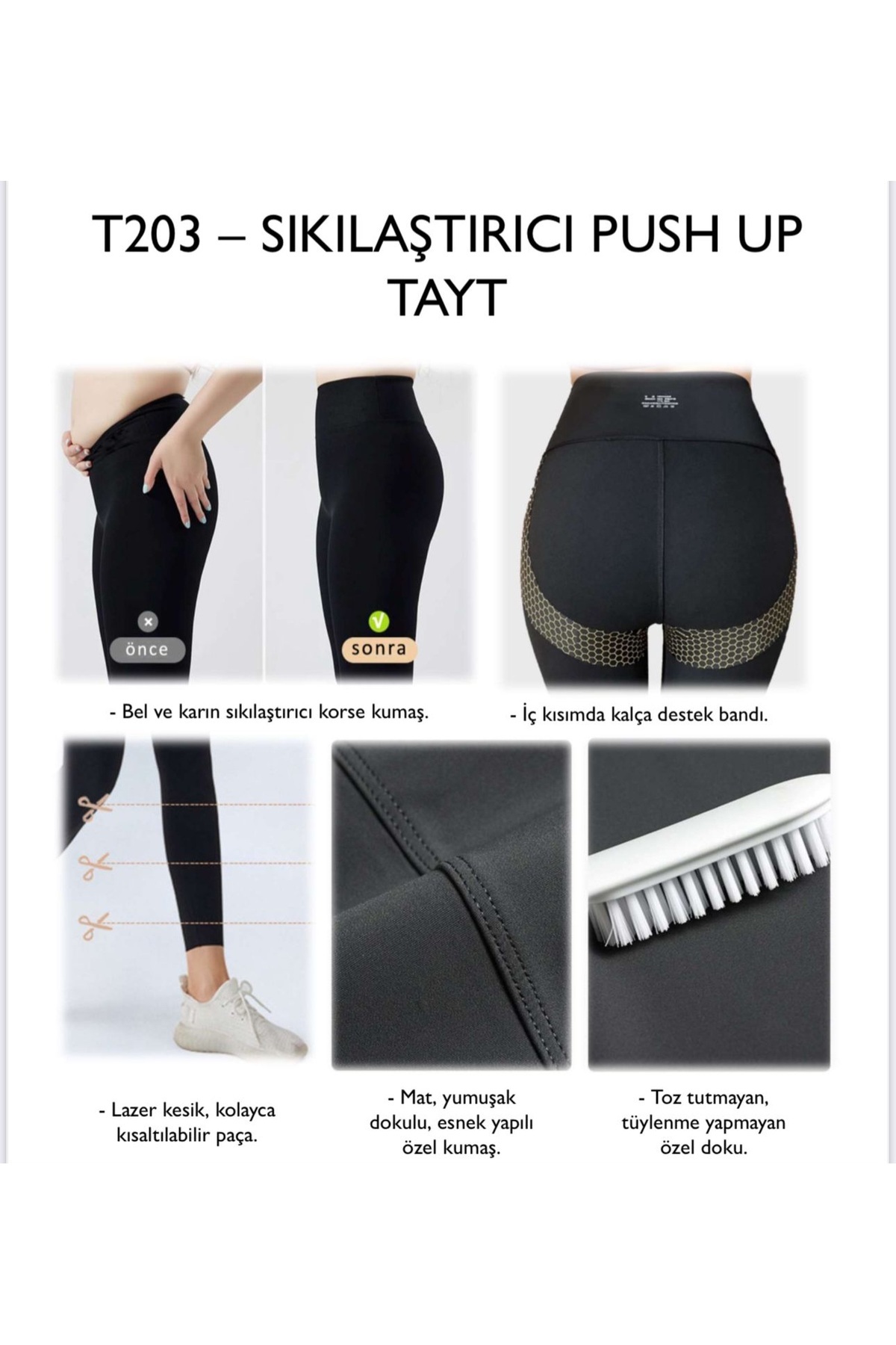 Belvü  Kadın Ekstra Sıkılaştırıcı Kalça Destekli Push Up Tayt - Görsel 2