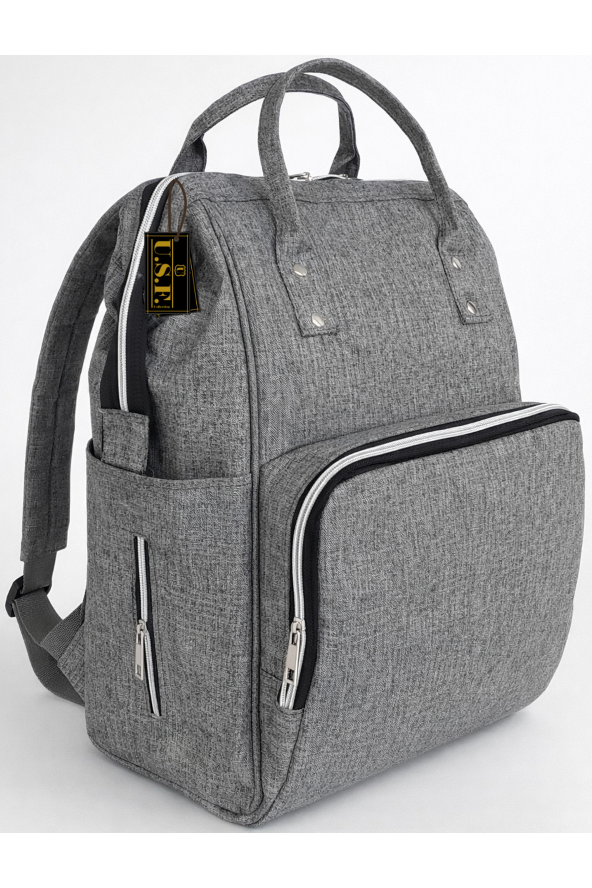 USF Gri Anne Bebek Bakım Çantası + Portbebe Ana Kucağı Puset Ikili Set fotoğrafı 6 (önizleme)