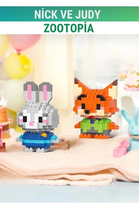 Genel Markalar Judy Ve Nick İkili Set Mini yapı oyuncakları.