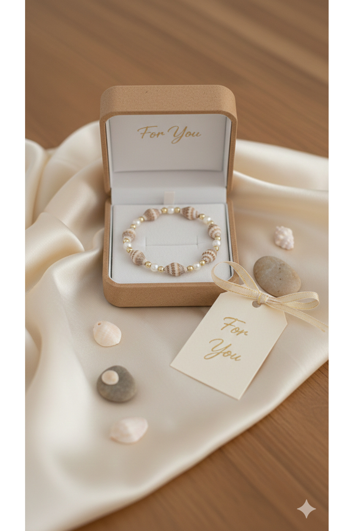 liva atelier  incili deniz kabuğu bileklik - Görsel 3