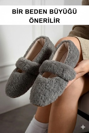 LastStep Yumuşak Peluş Kadın Günlük Ev Pandufu Ortopedik Hafif Taban