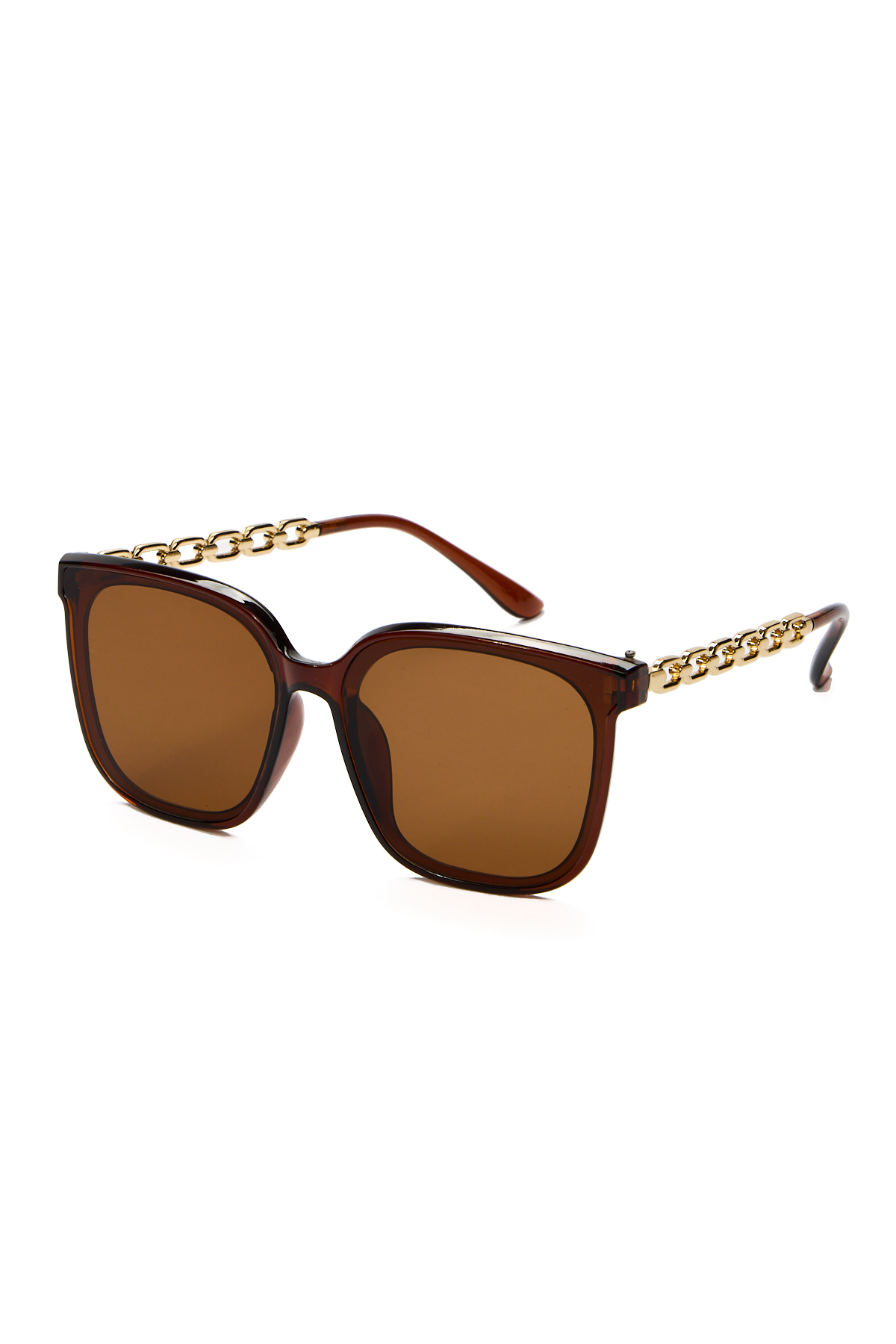 Chunky Frame Unisex Kahverengi 2025 Yılı Metal Yeni Sezon Güneş Gözlüğü görsel 2