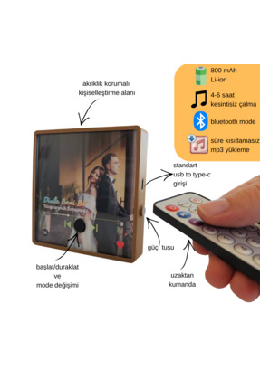 JETJEST Kişiye Özel Müzikli Fotoğraflı Magnet – Konsept Hatıra Hediyesi – Blu...