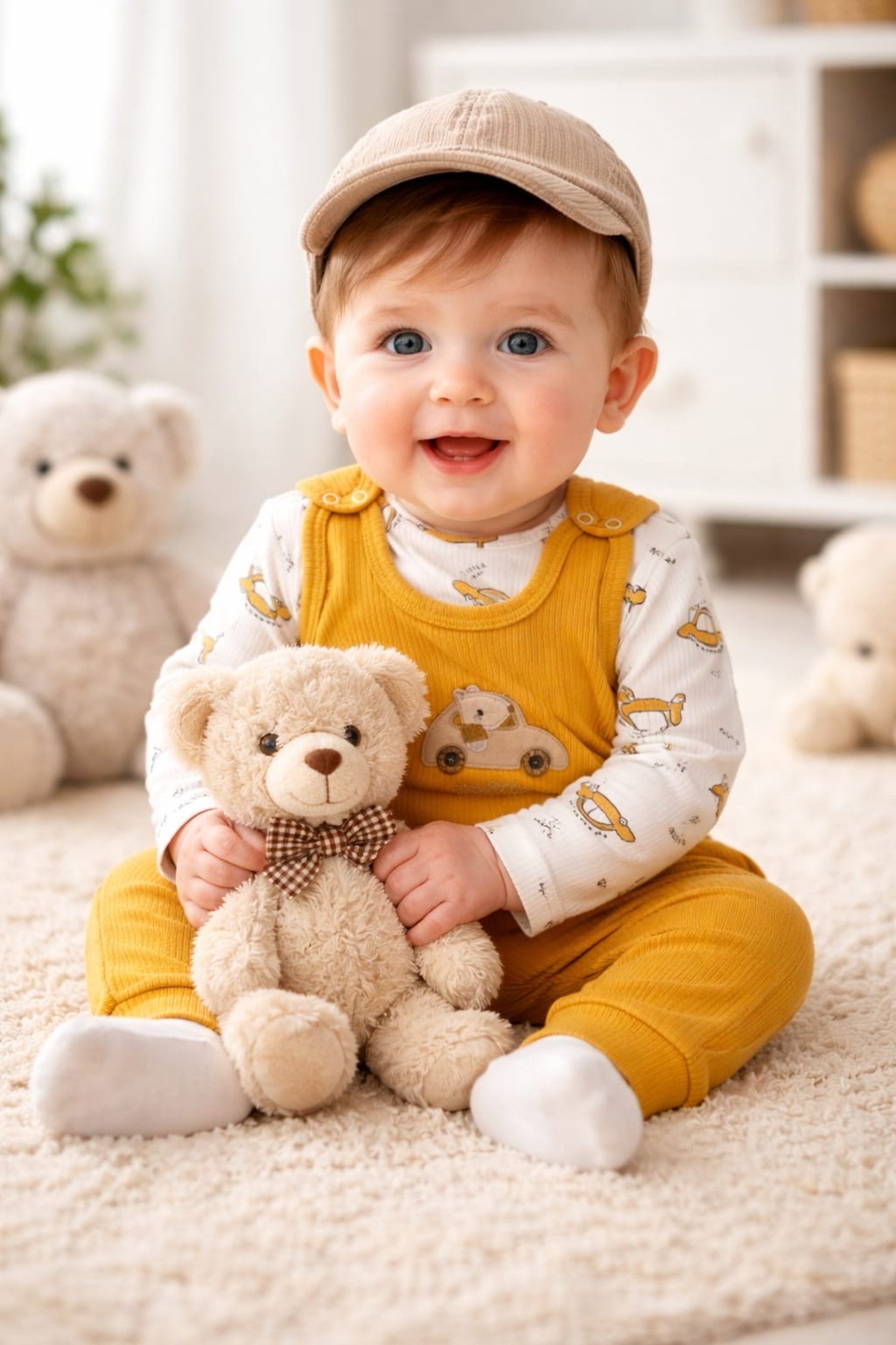 Car Embroidered Baby Boy Jumpsuit