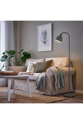 IKEA Yer ve Okuma Lambası, Gri-Yeşil, 38x27x22 cm