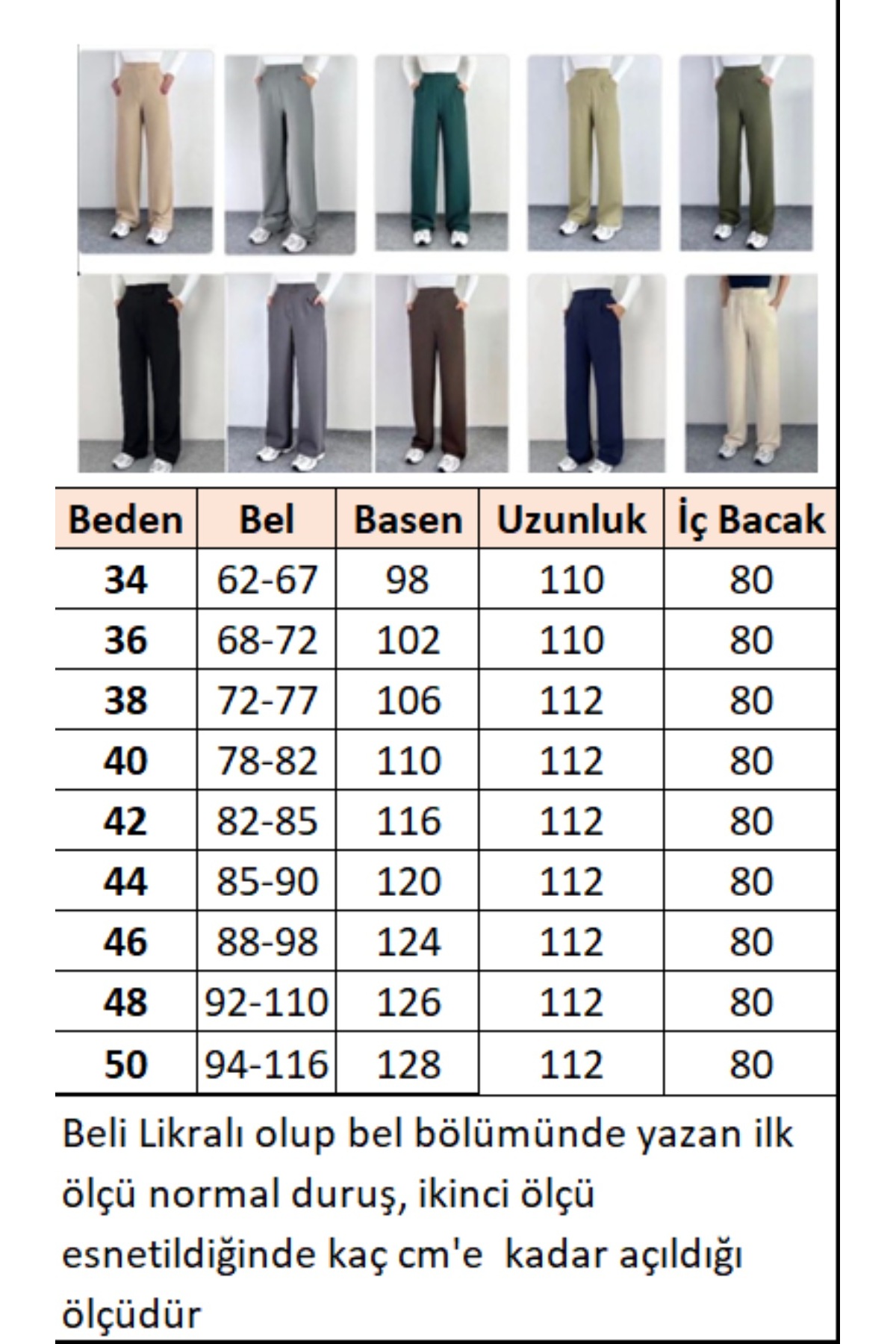 Ritnice  Line Kadın Likralı Cırt Kapama Bordo Palazzo Pantolon - Görsel 5