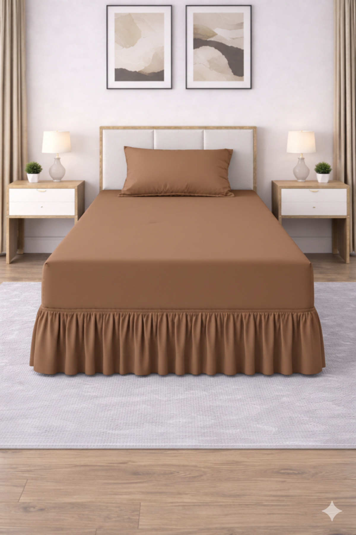 Bed Sheet Set with Base Ruffle (Single)