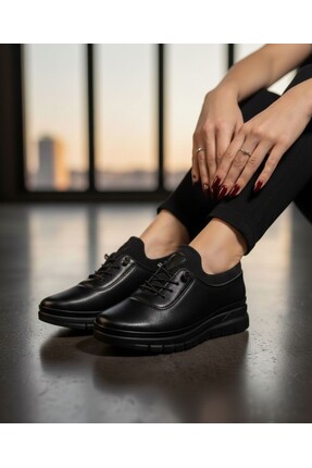 Wanetti Günlük Ortopedik Siyah Babet - Şık ve Rahat Kadın Ayakkabı