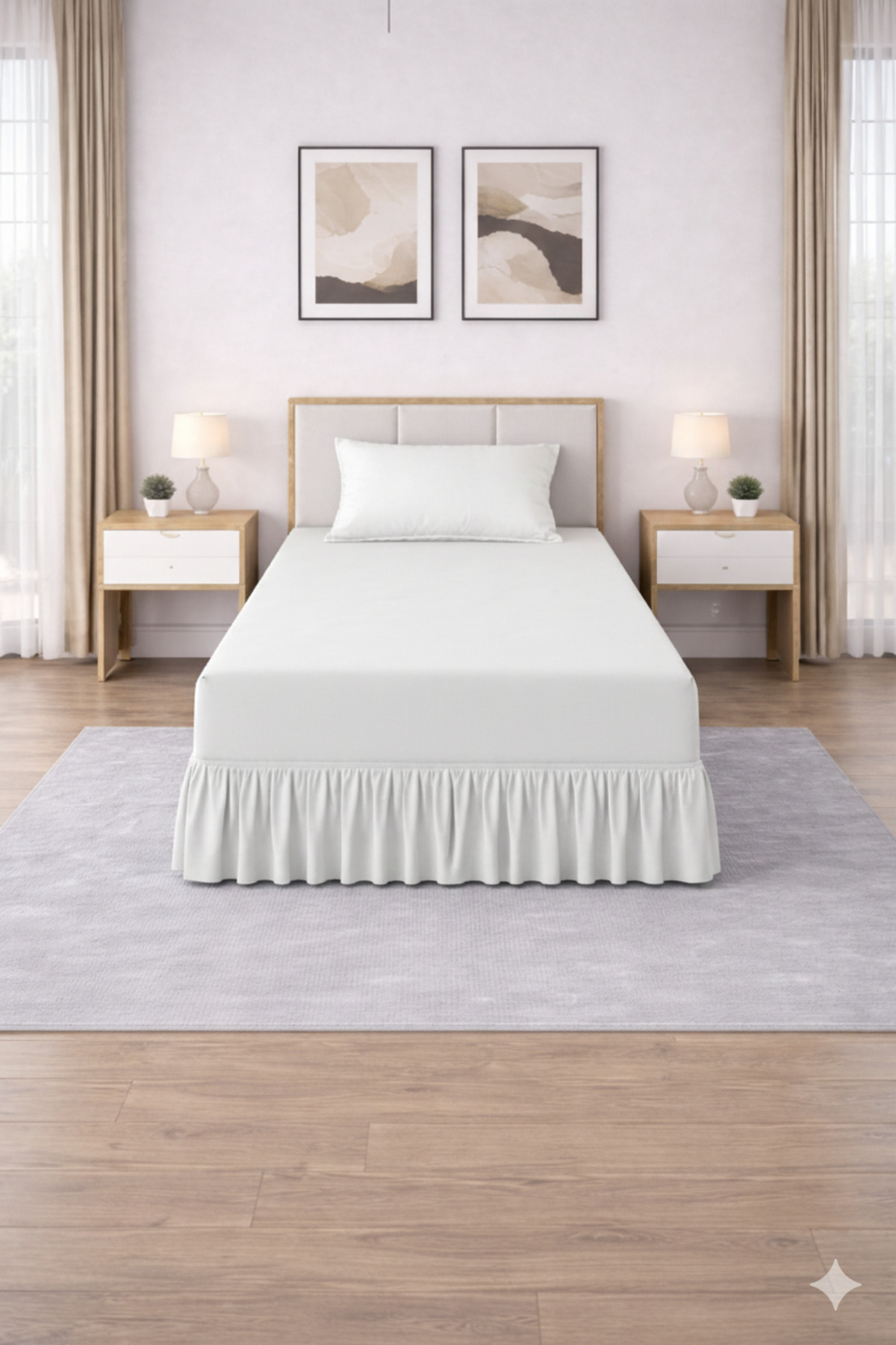 Bed Sheet Set with Base Ruffle (Single)