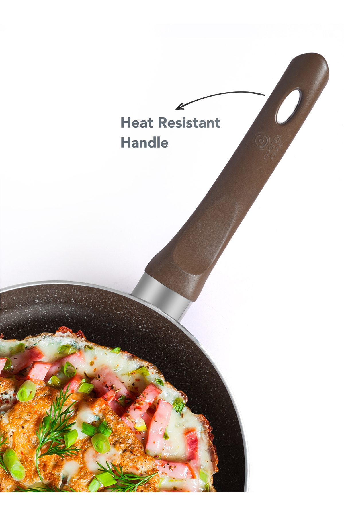 طقم أواني طهي جرانيت غير لاصقة من 7 قطع - بني وبيج...