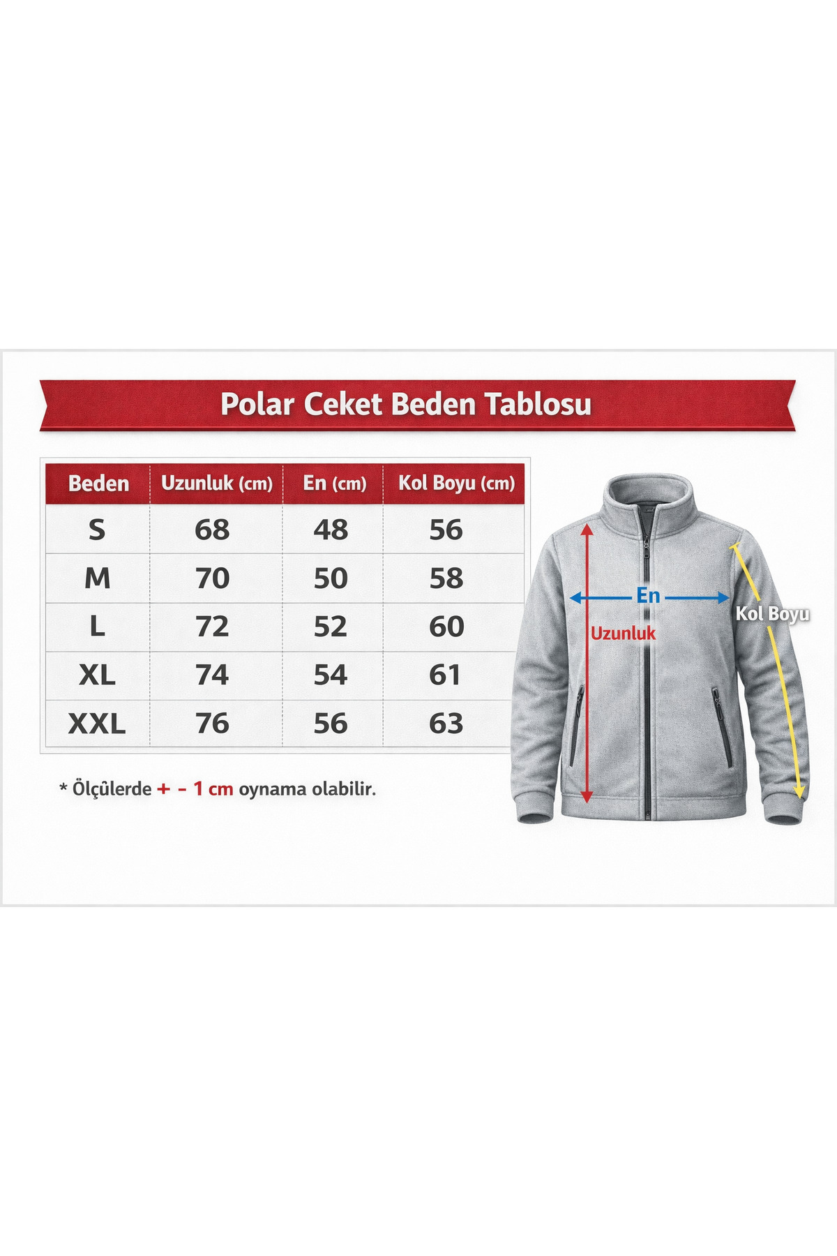 Siyah Polar Üç Cepli Fermuarlı Unisex Ceket (280-300gram) — مشکی — تصویر 5 از 5