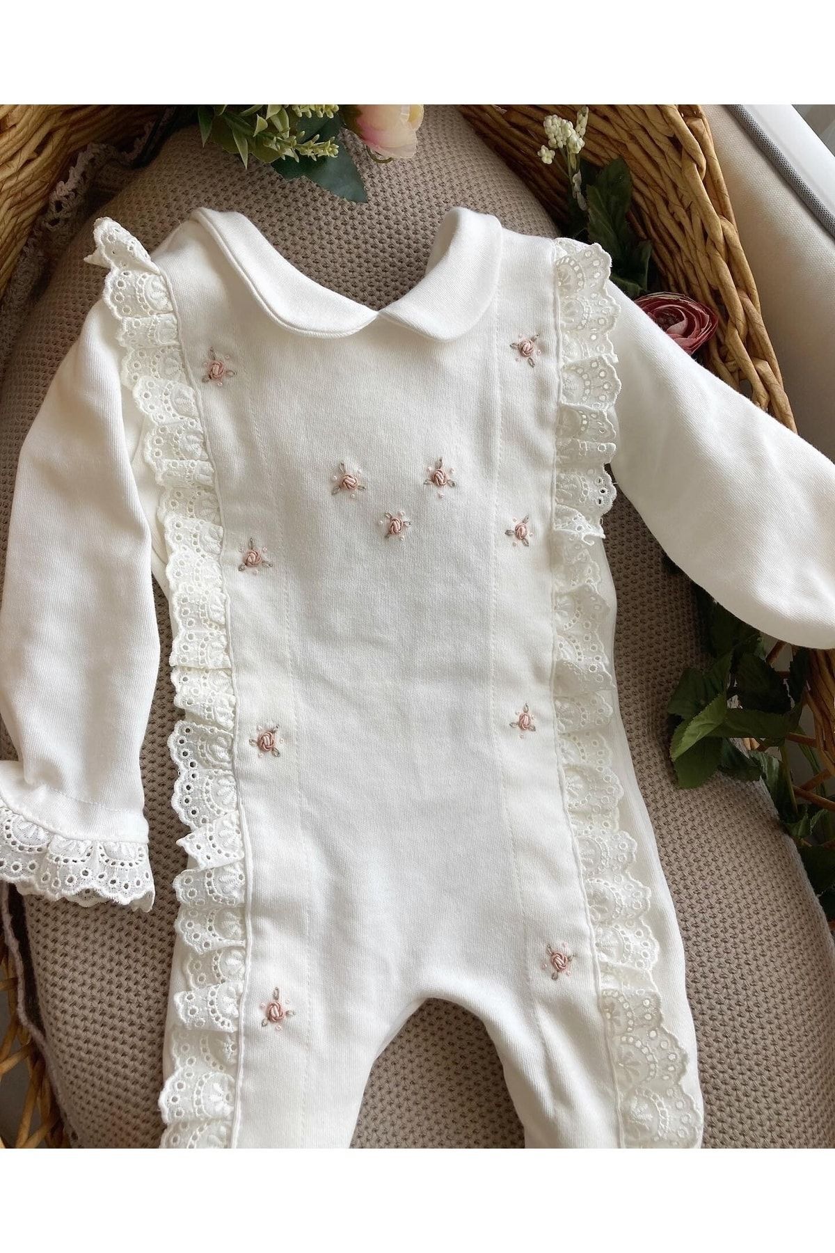 Mama Miel Baby Çok Çiçekli Yenidoğan Tulum Ve Düz Şapka fotoğrafı 3 (önizleme)