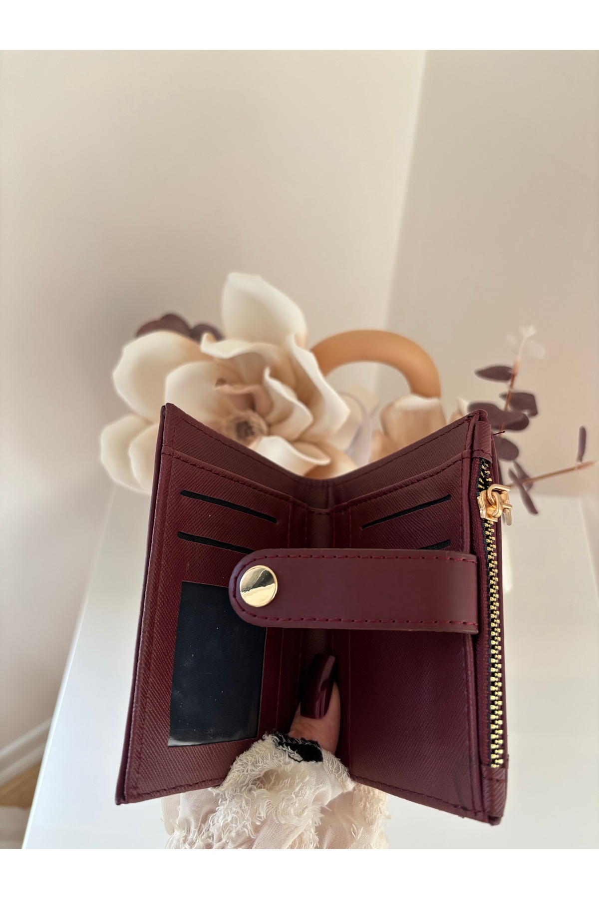 lalettobags  Kadın Kapitone Detaylı Suni Deri Cüzdan - Görsel 5