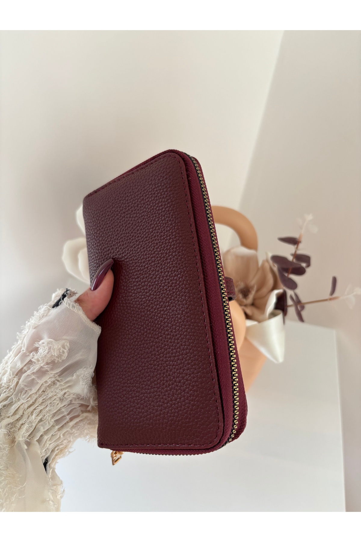 lalettobags  Kadın Telefon Bölmeli Suni Deri Cüzdan - Görsel 4