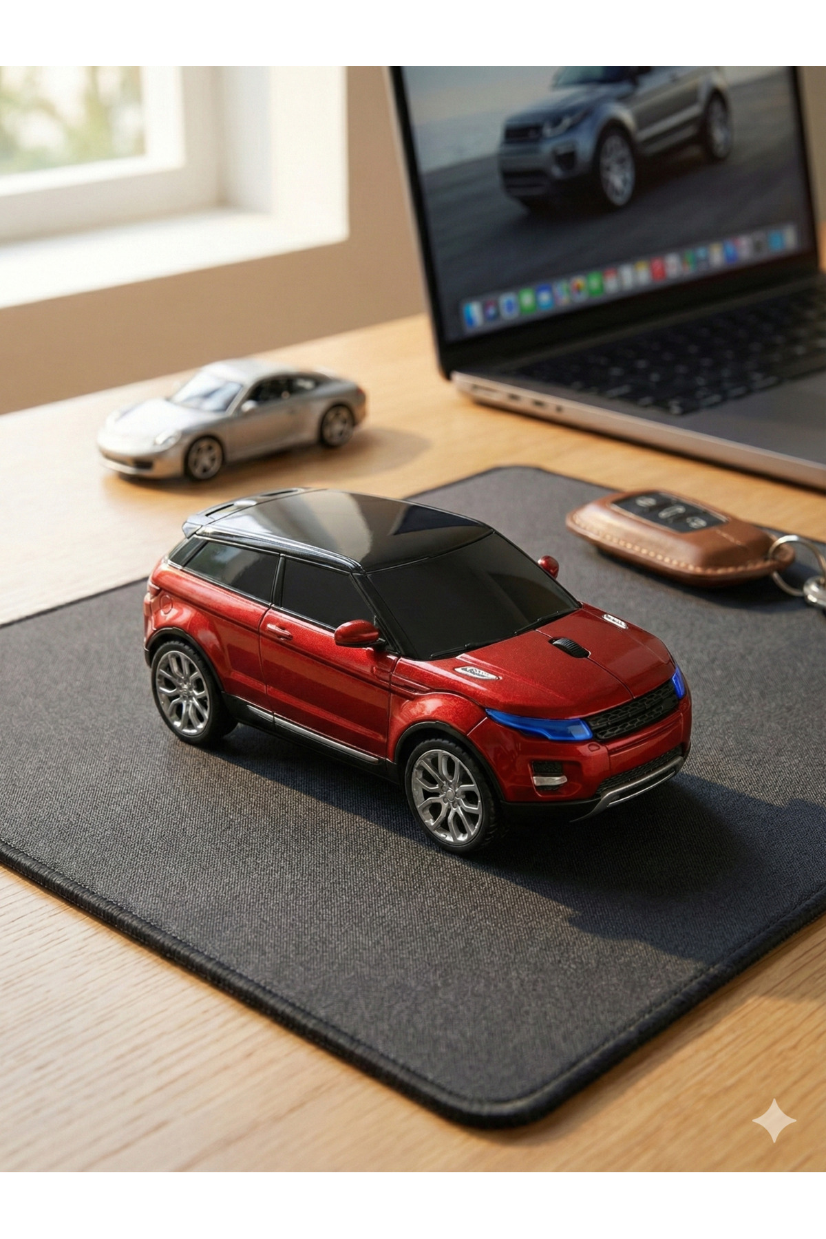 ماوس اپتیکال بی‌سیم 2.4G طراحی شده با مدل SUV - قرمز