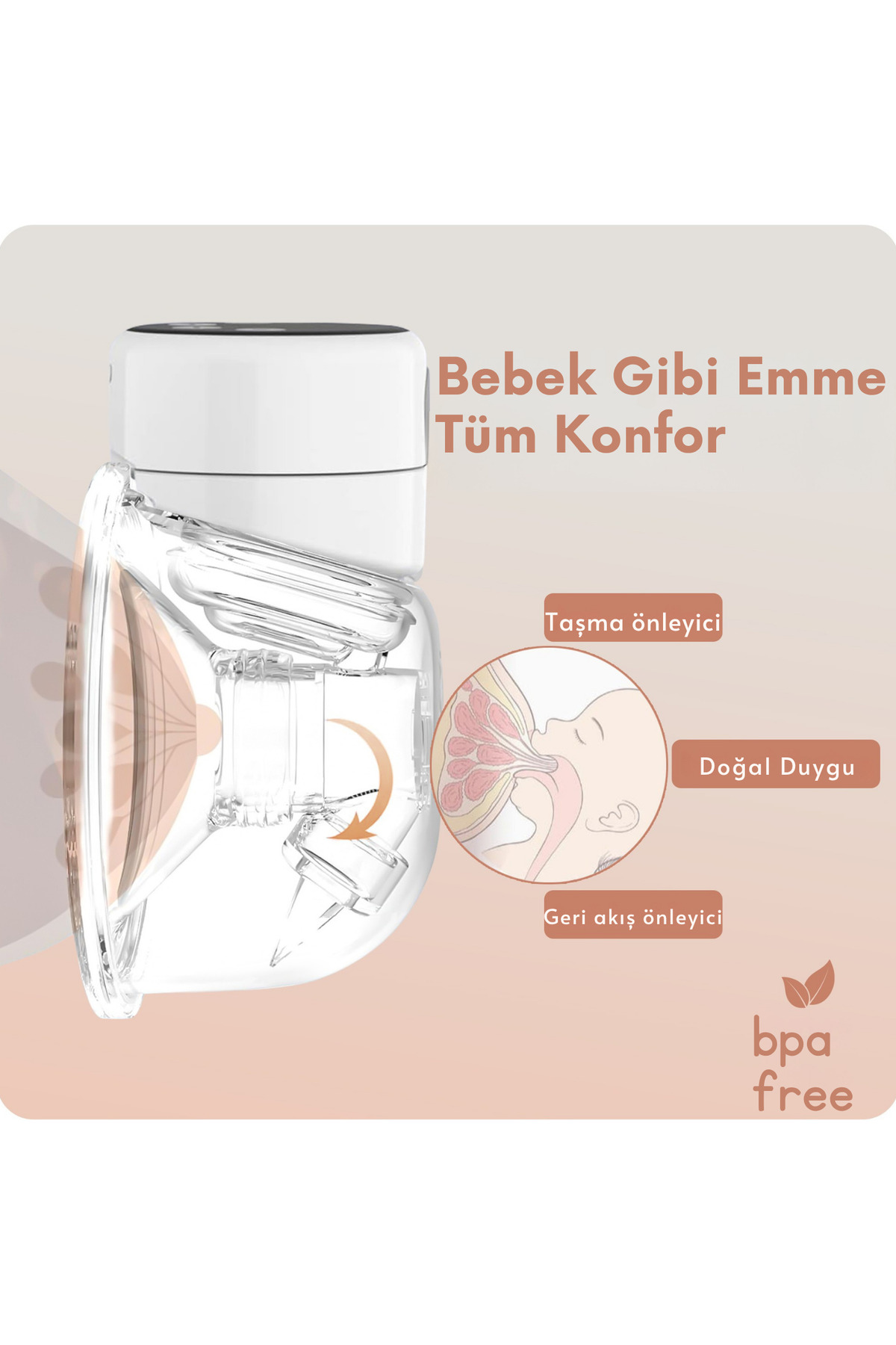minimomy Giyilebilir Elektrikli Göğüs Pompası -sessiz-kablosuz-usb Şarj Edilebilir- Süt Pompası,bpa Içermez fotoğrafı 4 (önizleme)