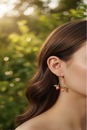 Cocopelli Concept El Yapımı Turuncu Kiraz Küpe