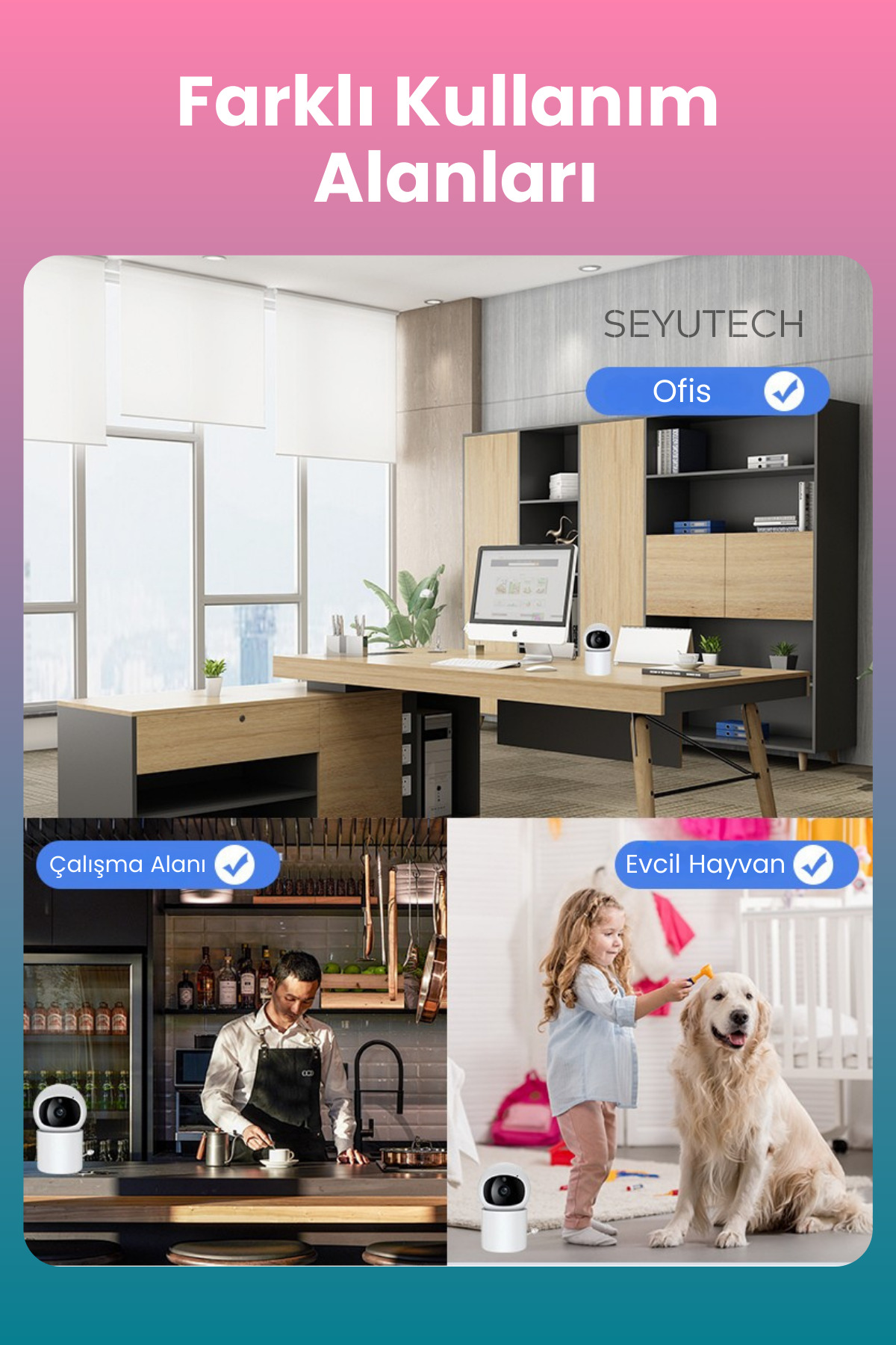 SEYUTECH Ekranlı Bebek Kamerası Gece Görüşlü Hareketli Bebek Telsizi Sıcaklık Kontrollü Bebek Odası Monitörü fotoğrafı 6 (önizleme)