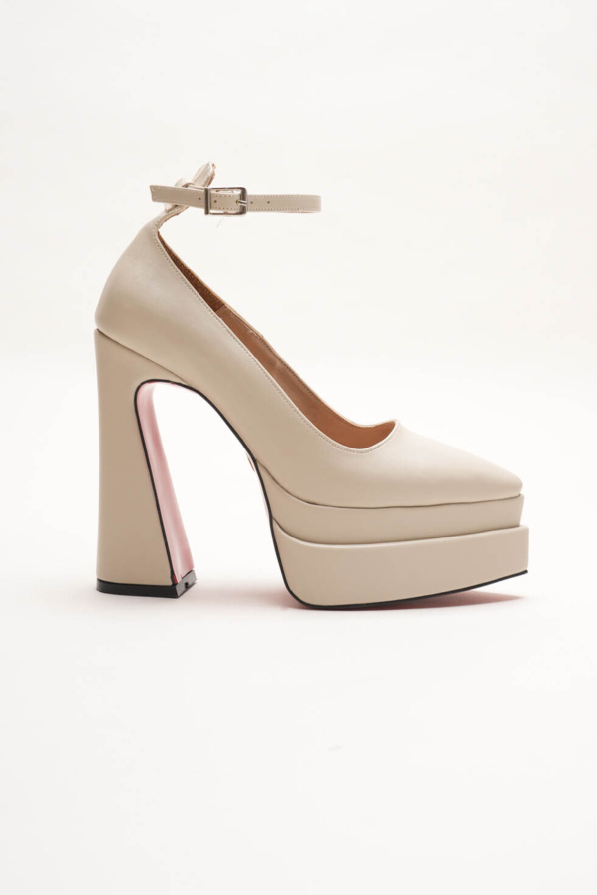 Women's Beige Skin Double Platform Custom Design Women's Shoe Rigels