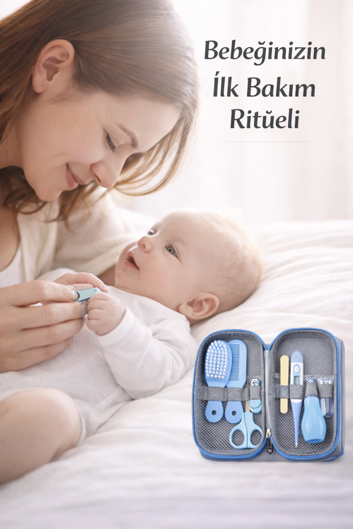 Miningaa 9 Parça Bebek Bakım Seti Anne Çantası İçin Düzenli Güvenli Seyahat Dostu Mavi Bakım Kiti fotoğrafı 4 (önizleme)