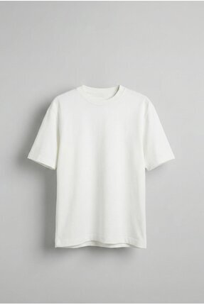 ablukaonline Erkek Oversize Premium Kumaş Gramajlı Basic T-Shirt Beyaz