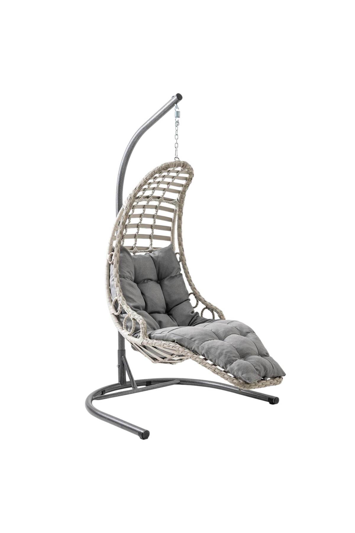 Bodrum Single,Synthetic Poly Urethane Rattan Garden, Balcony and Home Swing White