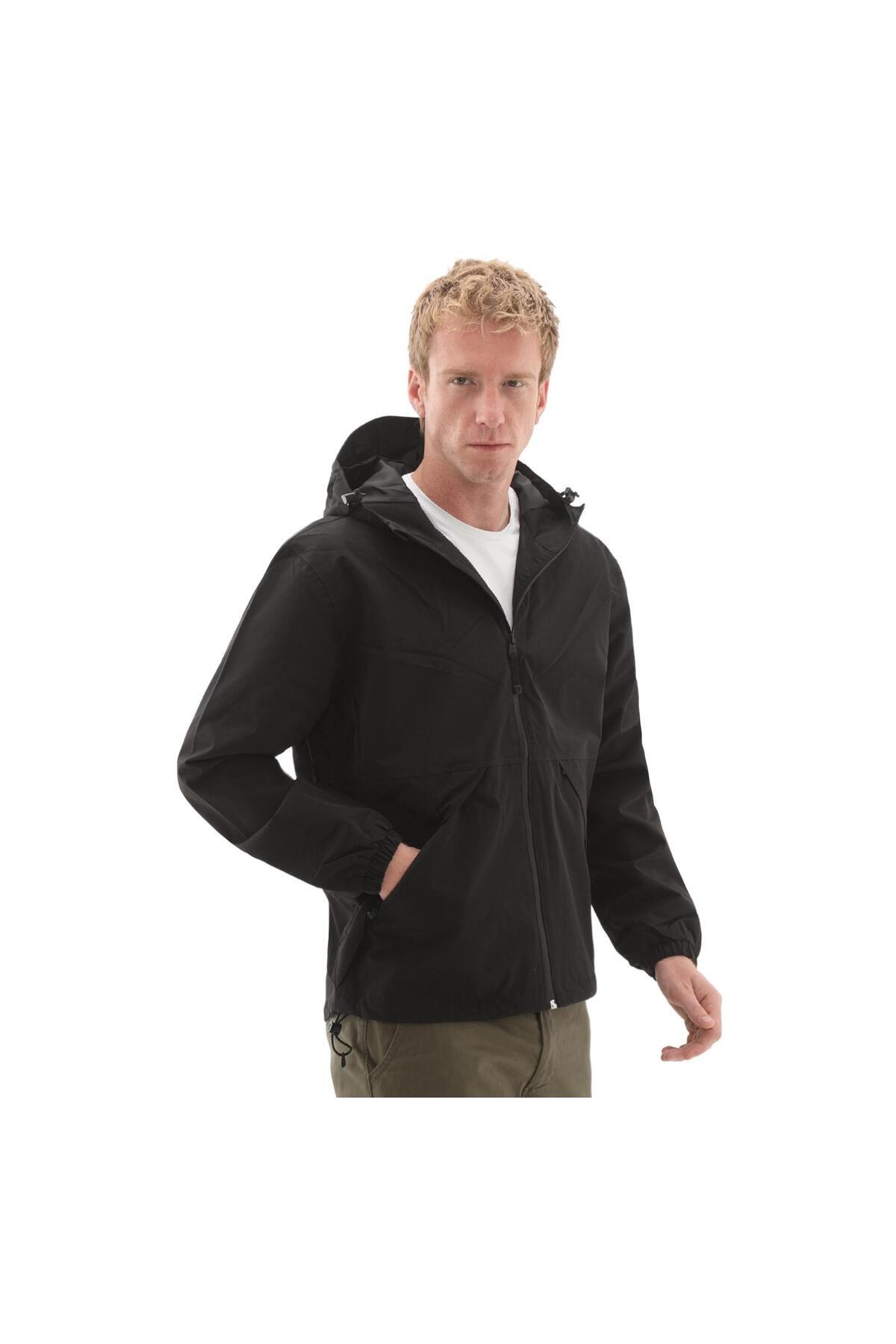 B0A68CB0011-R Wınnıck Waterproof Shell Jacket Erkek Yağmurluk-R&amp;uuml;zgarlık Siyah — مشکی — تصویر 4 از 7