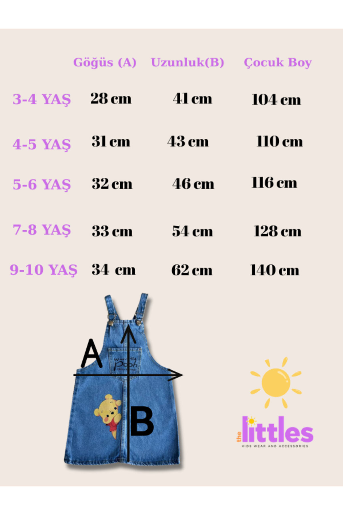 shop Kız Çocuk Kot Kumaş %100 Pamuk Kurdele Baskılı Ayarlanabilen Askı Cepli Salopet Jile Denim Elbise fotoğrafı 2 (önizleme)