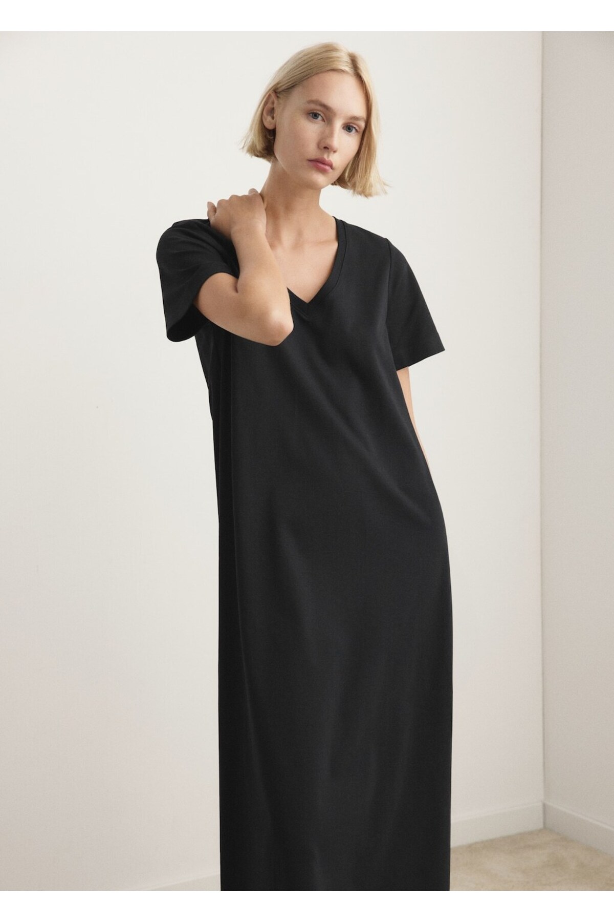 MANGO %100 pamuk uzun gecelik