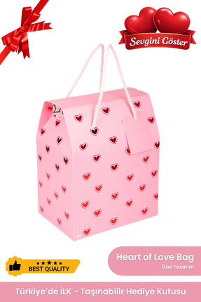 OGTWO Sevgililer Günü İçin Hediye Kutusu & Çanta Pembe Kalp Sevgili Hediye Pa...