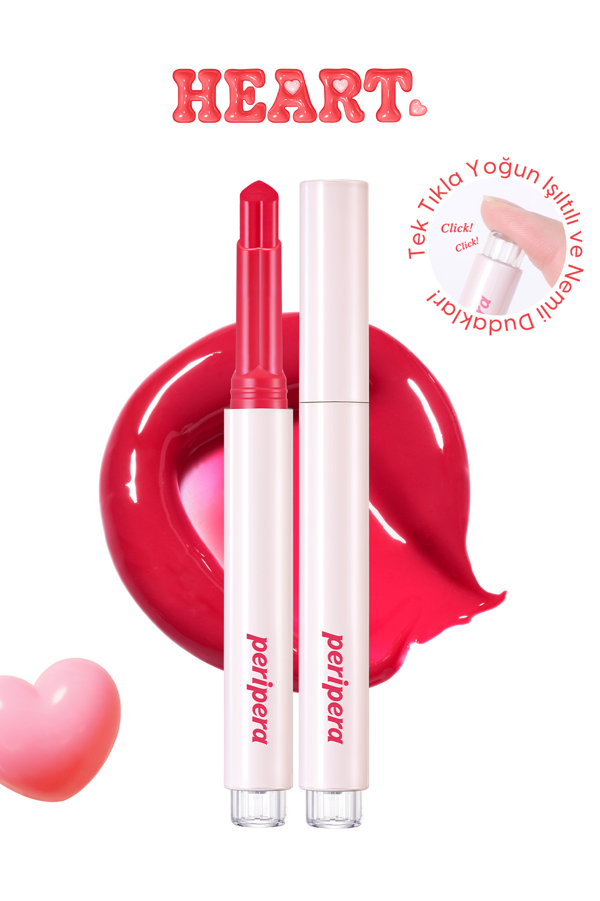 Yoğun Nemlendirici, Parlak Bitişli Balm PERIPERA Heart Jam Glow Lip (9Cherry Filling)(Lucky Lottery) — صورتی 111112