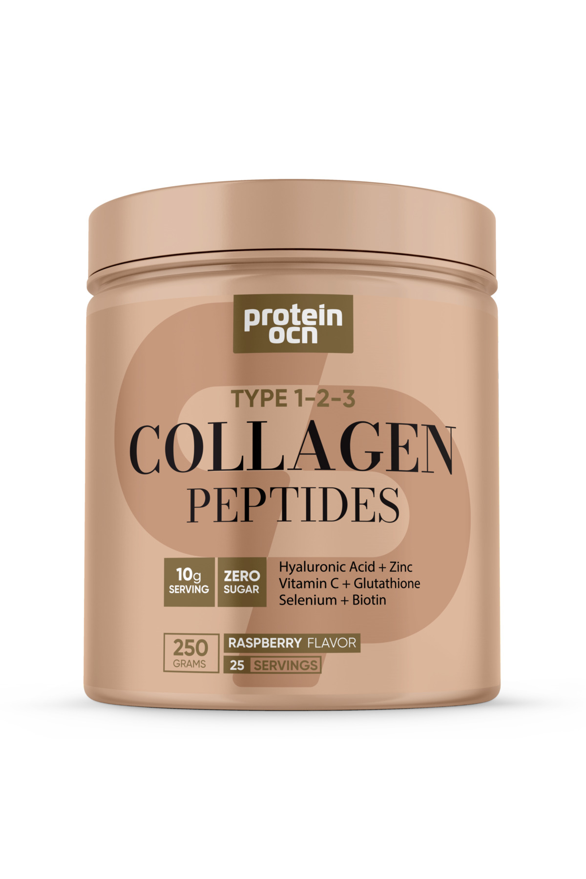 Proteinocean كولاجين التوت - 6 فيتامينات مضافة، النوع 1،2،3 - 250 جم 25 حصة